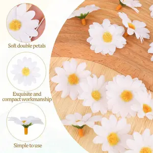 100 Daisy Decorations, 4cm Small Size, Artificial Flower Decoration, Perfect for Valentine's Day, Mother's Day, Weddings, DIY Crafts, Handmade Wall & Indoor Decor