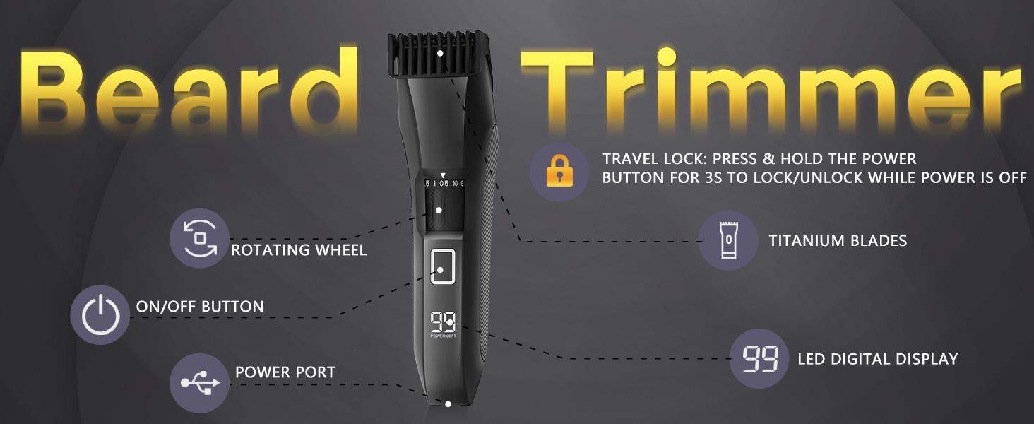 Manscape Beard Trimmer for Men, Groin & Body Hair Trimmer, Ball Shaver, Nose Hair Clippers, IPX7 Waterproof Men's Wet/Dry Groomer Kit, Rechargeable with Travel Case, LED Display