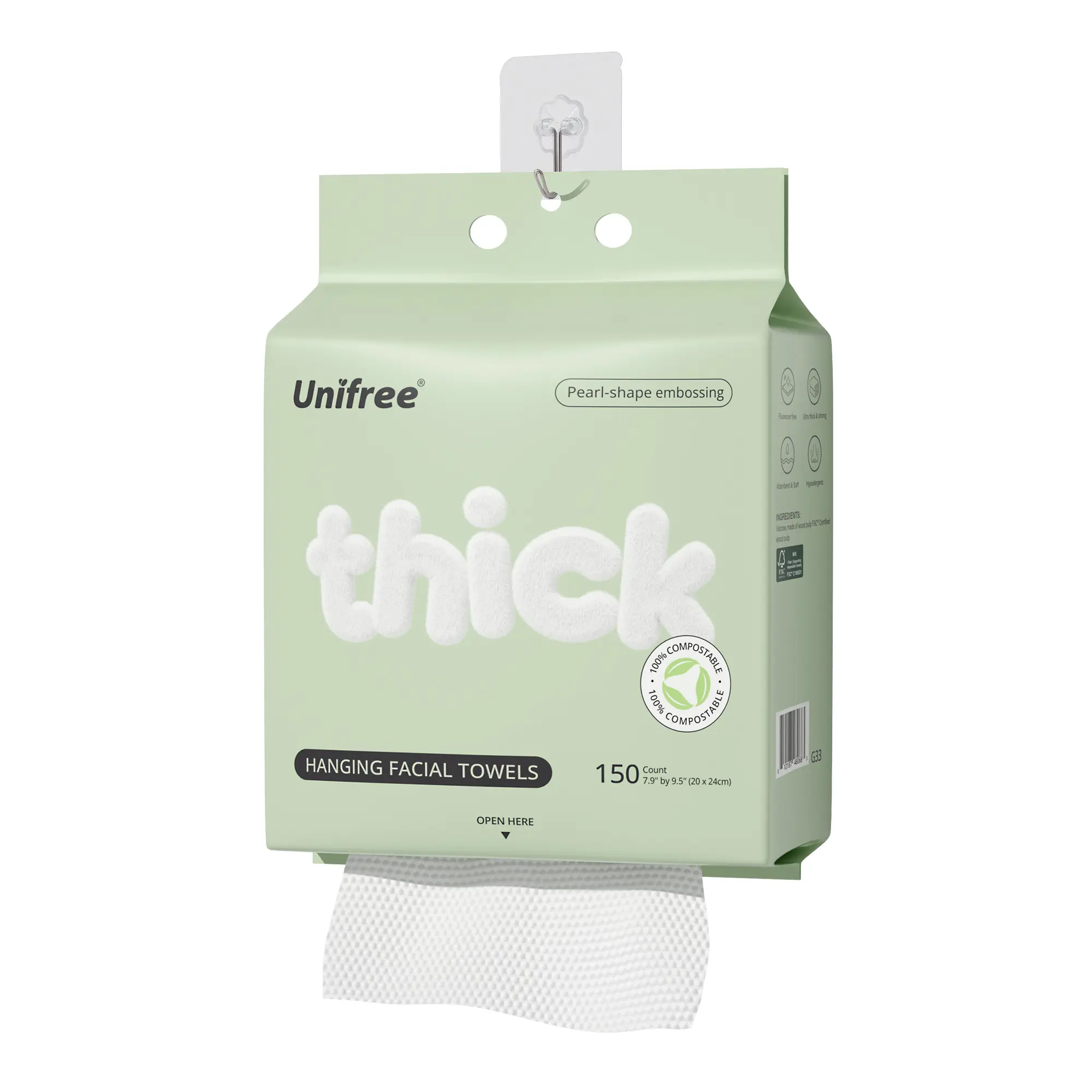 Unifree XL Disposable Face Towels - Absorbent, Soft, Eco-Friendly Single-Use Dry Wipes for Skincare, Bathroom Hand Towel Needs, SummerFinds