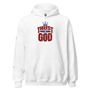 Faithful Praise and Glory Trust in God Chrome Cross & Crown Unisex Hoodie (S-2X) 4 COLORS