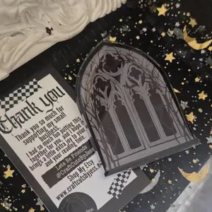 Gothic Window Silhouette Magnetic Phone Grip, Spooky Aesthetic MagSafe Pop Socket, Kindle Grip, Dark Academia Phone Holder Accessory