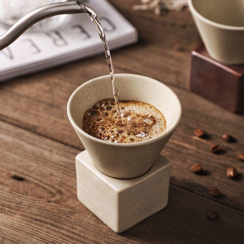 Vintage Afternoon Tea Stoneware Coffee Cup Funnel Cup INS Style Ceramic with Design Sense for Tea and Coffee Enthusiasts