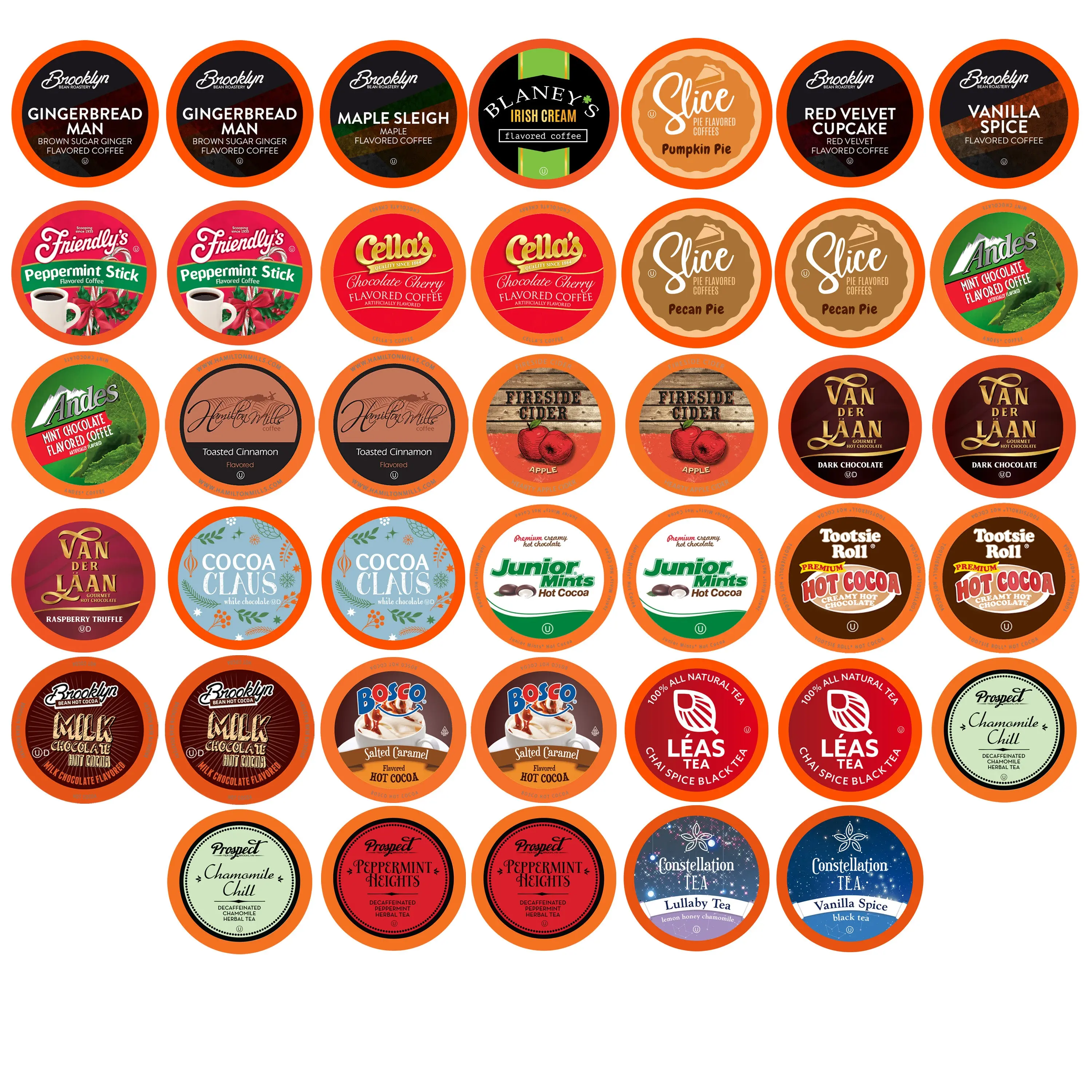 Two Rivers Coffee Assorted Holiday Flavored Coffee Pods Variety Pack
