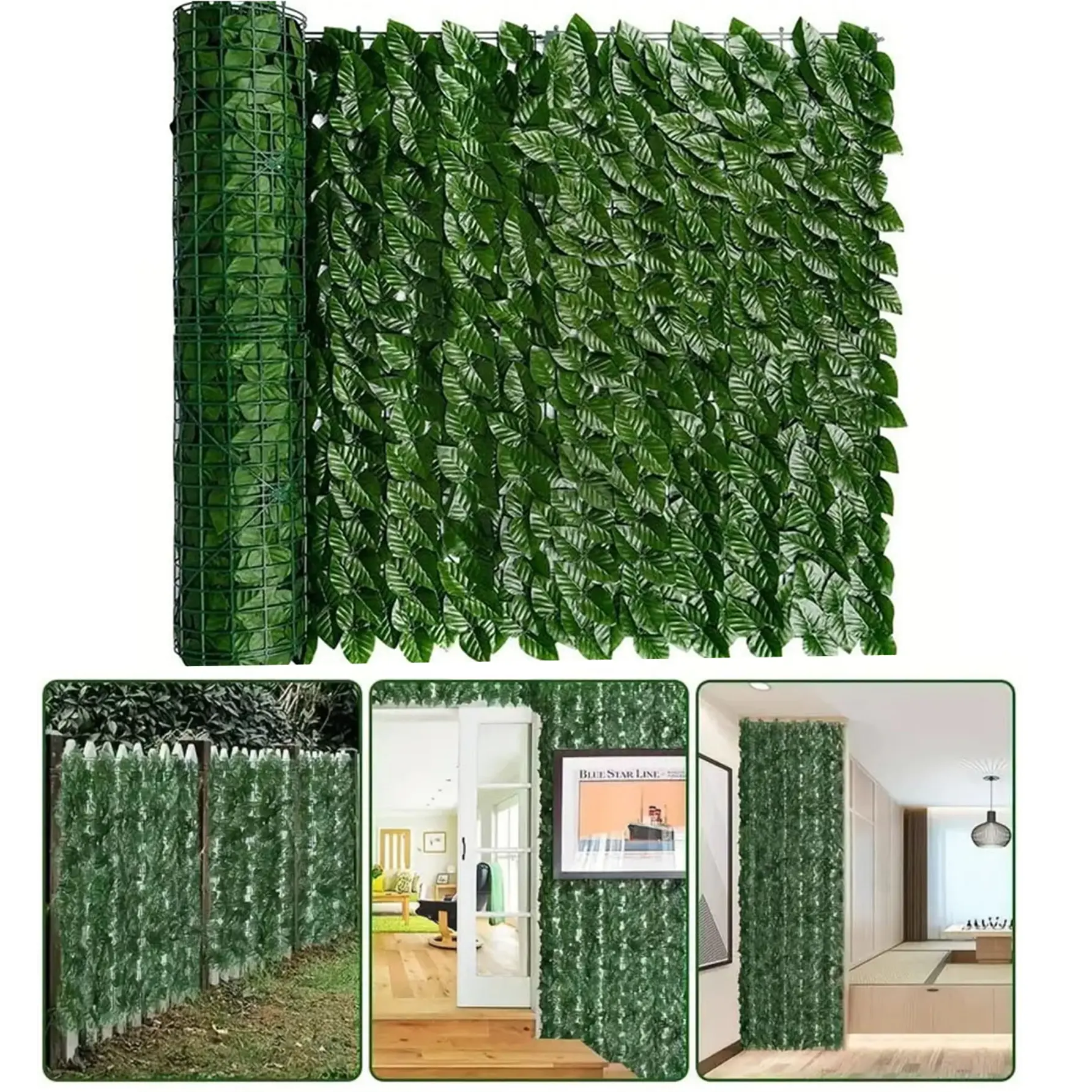 Realistic Leaf Artificial Fence Net, Fake Ivy Plant Vine Guardrail, Leaves Deep 50x300cm, Reinforced Stitching, Outdoor Garden Decor, Garden Accessories, Decorative Garden Fences