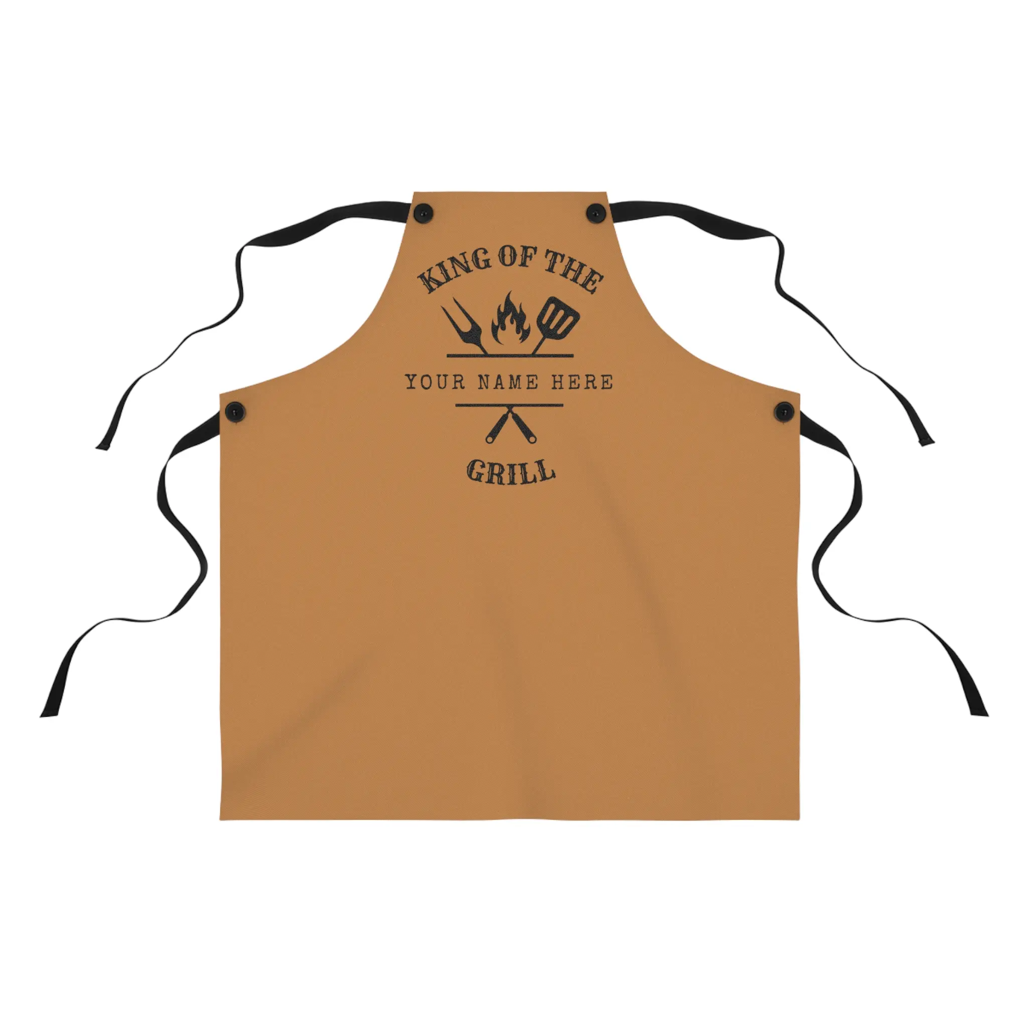 Personalized BBQ Apron for Him - Custom Grill Accessories, Cooking Gift, Brown Apron - Husband, Boyfriend BBQ - Gift Idea