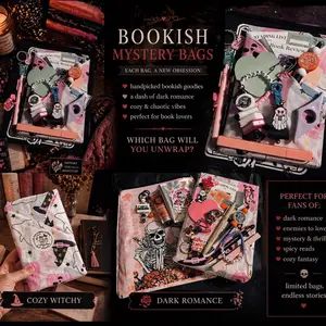 Bookish Starter Kit for Romance Readers & Smut Enthusiasts Perfect Gift for Bookworms Dark Romance Edition with  Book Holder & More for women Stationery Supplies Portable Notebook