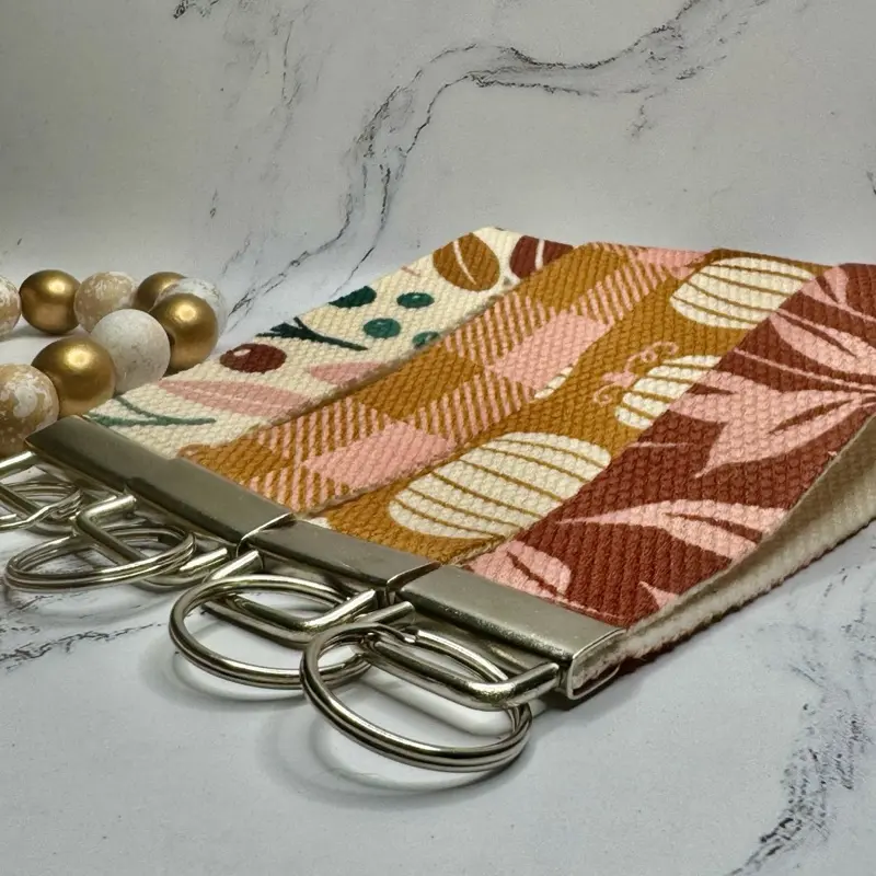Canvas Wristlet Keychain Lanyard – Wrist Lanyard, Key Fob Holder, Car Key Holder, Hand Strap for Keys, Minimalist Keychain Gift for Girls