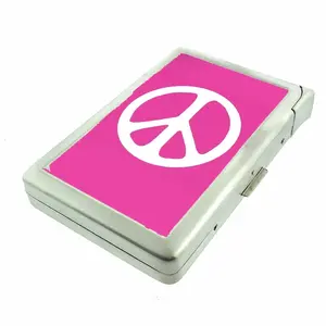 Pink Peace y2k Metal Case Wallet with Built in lighter