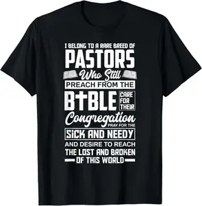 100% cotton Unisex I Belong to A Rare Breed of Pastors Minister Clergy Pastor T-Shirt