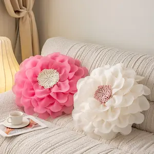 Spring Floral Pillow Cover, 3D Petal Design Home Decor, Bedroom Balcony Window Cushion, Living Room Sofa Pillow (no Insert), 53x53cm