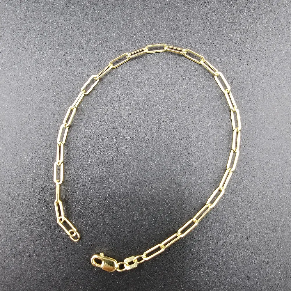 10K Gold Paperclip Bracelet, 7in 1.2mm Size, for Everyday Wear 10K Gold Paperclip Bracelet, 7in 1.2mm Size, for Everyday Wear