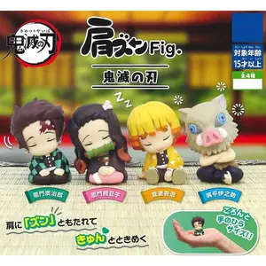 4pcs/set Demon Slayer Agatsuma Zenitsu Hashibira Inosuke Kamado Tanjirou Kamado Nezuko Cute Sleep Action Figure Toys