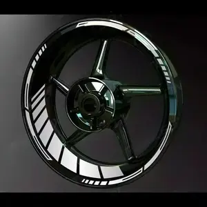 Motorcycle Sticker Set, Vehicle Wheel Hub Decals with Rim Stripes, Eye-Catching Bike Accessories, Motor Parts Accessories, Perfect for Valentine's Day & Back-to-School Season Gifts