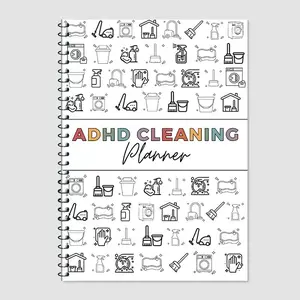 Lies Flat, Stays Open, Keeps You on Track – 1 Count ADHD Cleaning Planner Notebook, Spiral Bound Weekly Household Schedule for Home, Office, Dorm & School