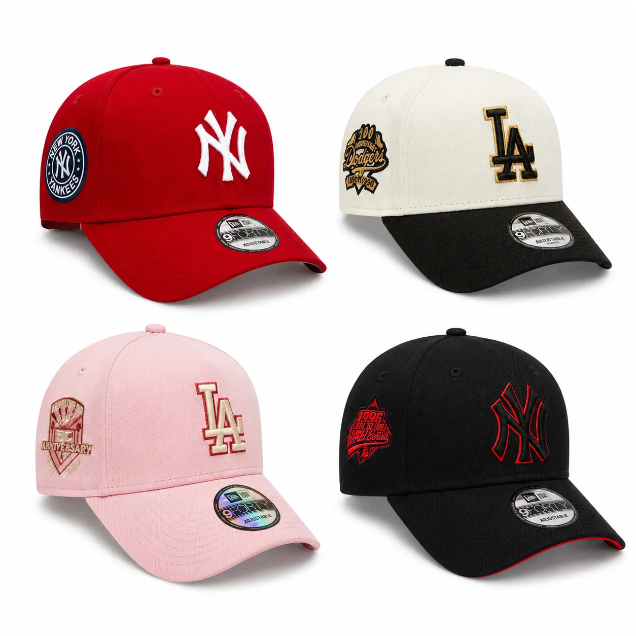 New Era MLB LA Dodgers NY Yankees 9FORTY Snapback Cap – Baseball Hat for Men Women, Unisex Streetwear Sombrero, Adjustable Mesh Trucker Style, Urban Fashion USA 2026, Retro Vintage Sport Look, TikTok Trend