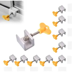 Window Locks,10 Sets Window Locks with Key,No-Install, Aluminum Window Stopper Lock for Burglar for Home