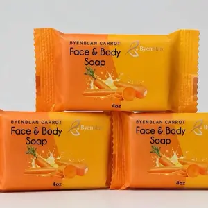 3 packs Byenblan carrots Face &Body Soap 4 oz – Skin Glow, Dark Spot Remover, Even Tone Body Soap for Radiant Complexion fast-absorbing moisturizer