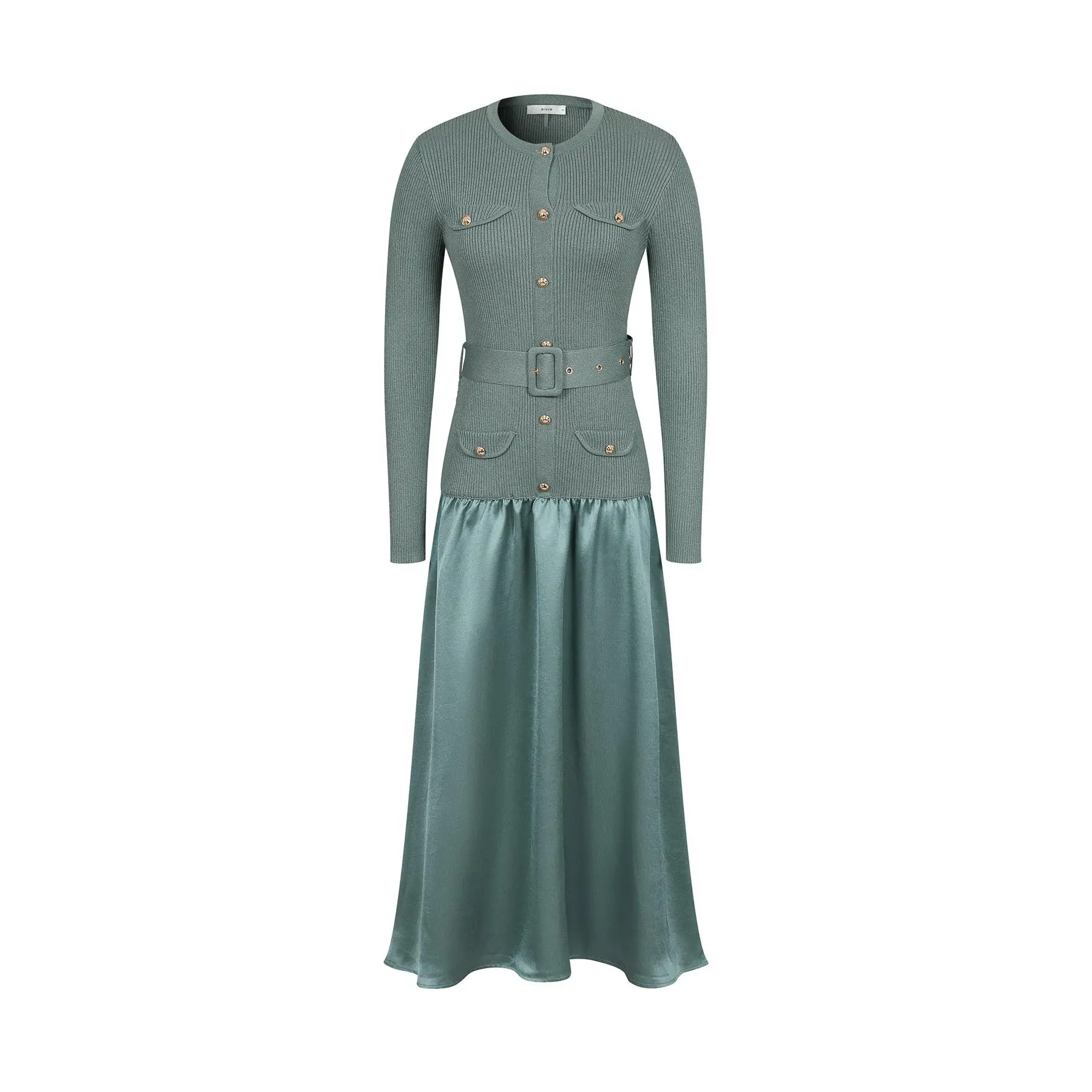 Odile Twofer Knit Midi Dress with Belt