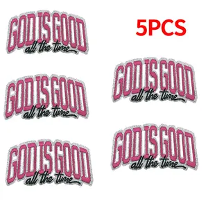 5PCS-GODIS GOOD multi-color English letter embroidery hot stamping Patch, clothing accessories Bag Shoes socks Ironing Cloth Appliquet Decorative Embroidery Hot stamping Patch