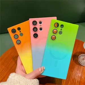 JTL Comes With Lens Film Gradient Color Phone Case For Samsung Galaxy S25 S24 S23 Ultra S22 S21 Silicone Shockproof Back Cover