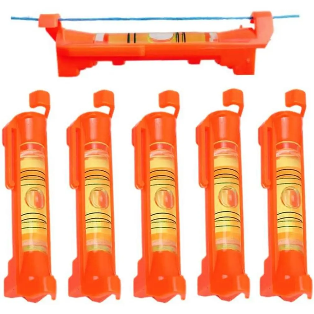 5-Count Red Hanging String Levels Leveling Tools (Set B, 75x12.5mm) for Fence Projects, Brick Layout, Backyard Shed Base