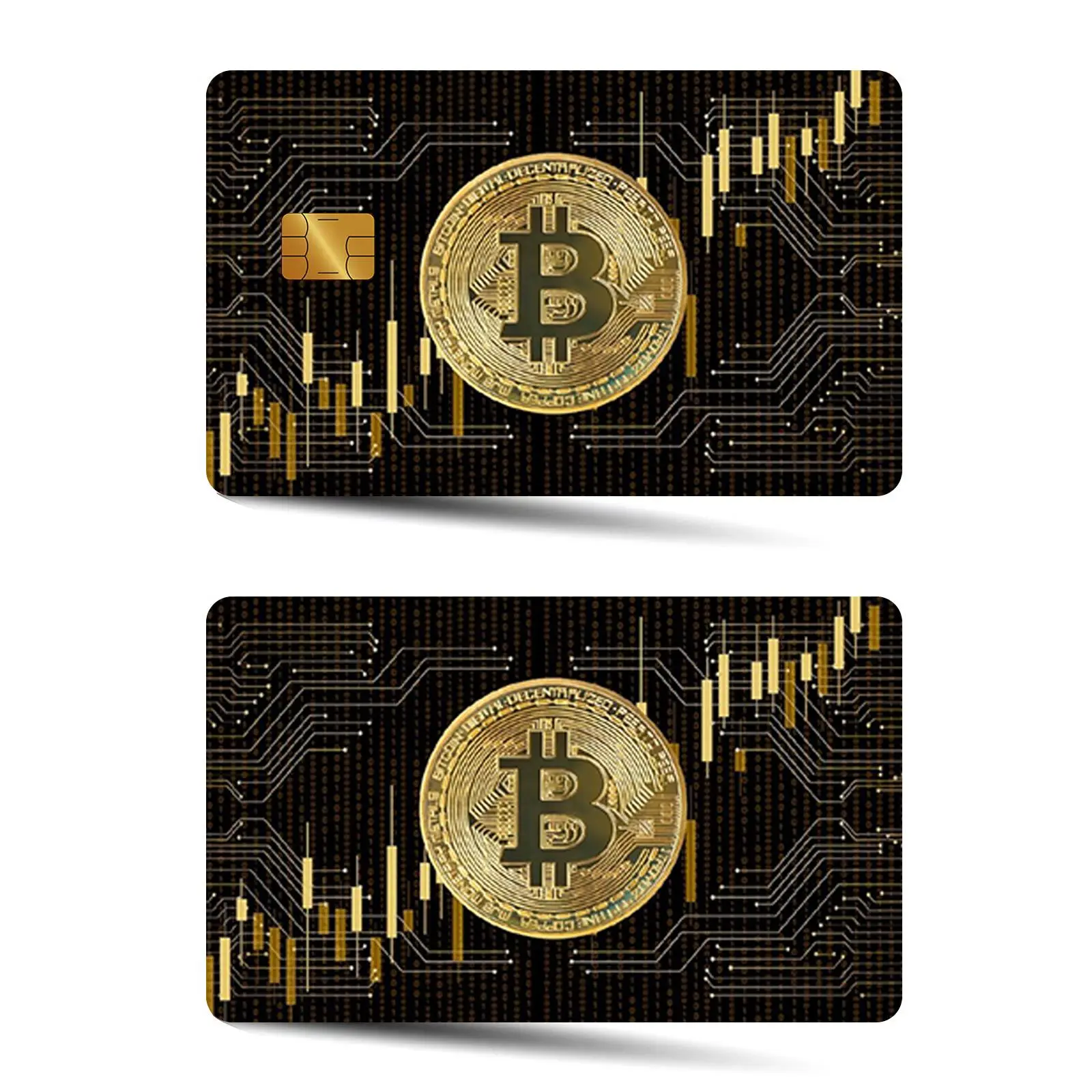 Credit Card Sticker, 2 Counts/set Ultra-thin Shiny Matte Finish Waterproof Scratch Resistant Durable Card Sticker, Compatible with Small Chip Cards, Decal Sticker