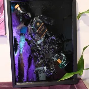 Johnny Walker Blue broken bottle 3d resin art gifts for dad home and office