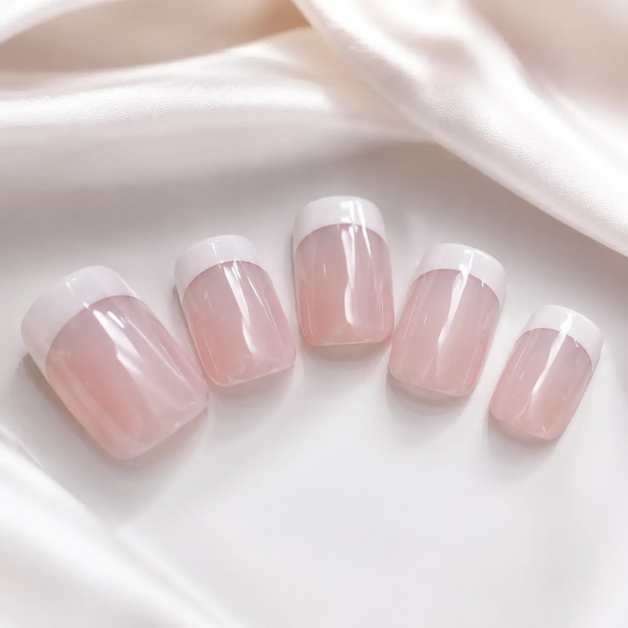 Milky White Press On Nails | Nail Set | 24Pcs | Glossy Natural Finish | Easy Apply, Comfortable & Durable | Daily, Business & Elegant Nail Art | French Tip Nails - Press On Nude Fake Nails, Short Medium Square Almond Classic Nail Art for Women Daily Wear