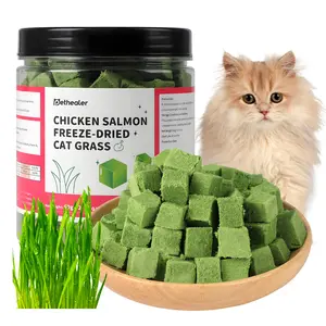 120g Freeze-Dried Cat Grass Treats with Premium Gourmet Blend - Natural Hairball Control & Gut oral Health Support for Cats cat grass treat hairball removal control snack stick hair ball