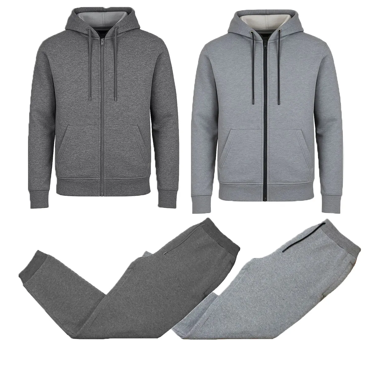 (2 Pack)Charcoal-Heather Grey