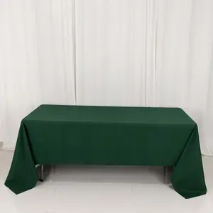 Premium Polyester Rectangle Tablecloth 60"x126" Hunter Emerald Green - 220GSM Wrinkle-Resistant Table Cover