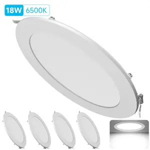 5Pack LED Recessed Ceiling Light, 6500K Cool White, Dimmable , Ultra-Thin Panel Downlight, 3W–24W Options Indoor Ceiling Lighting
