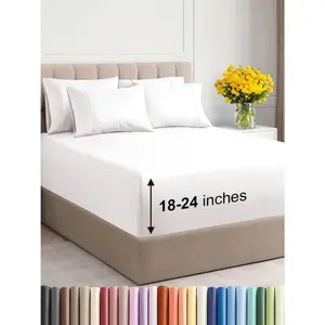 Extra Deep King Sheet Set - 6 Piece Breathable and Cooling Sheets - Hotel Luxury Bed Sheets Set - Easy Fit - Soft, Wrinkle Free and Comfy Sheets Set - Antique White Sheet Set with Extra Deep Pockets