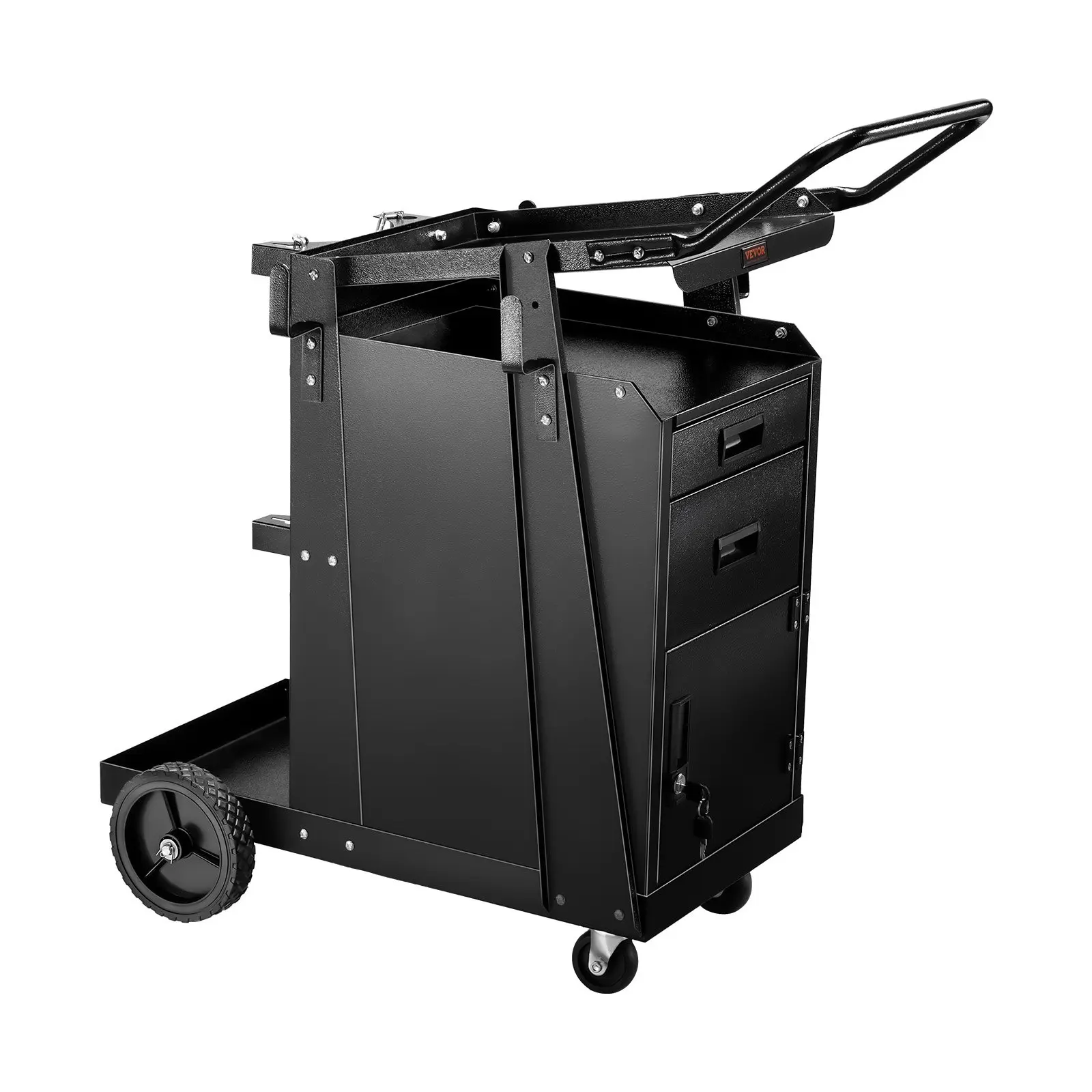 【summerfinds】VEVOR Welding Cart 2 Drawers Heavy Duty Welder Cart & Lockable Cabinet 350LBS Loading, Plasma Cutter Welder, Mig Welder
