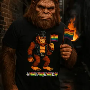 Sassysquatch Graphic Tee  Funny Bigfoot Pride Shirt  LGBTQ Leather Bear T-Shirt  Gildan 5000 Unisex Cotton Tee