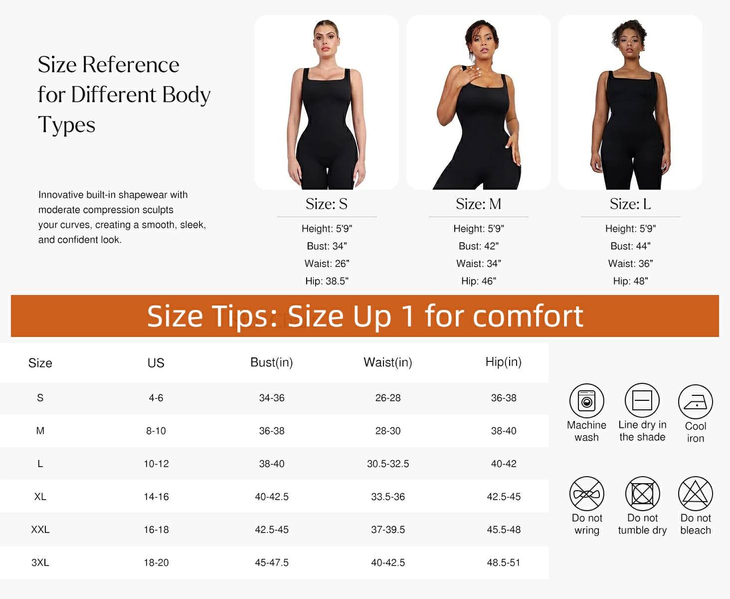 Popilush Shapewear Seamless Square Neck Tank Workout Jumpsuit