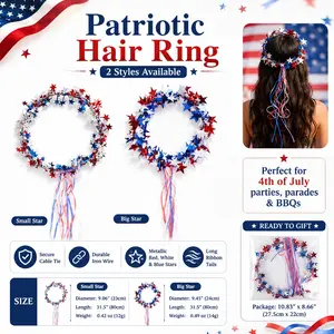 4th of July Patriotic Headband for USA Independence Day – Red White Blue Star Fringe Hair Accessory, Perfect Party, Parade & Celebration Gift for Adults & Kids