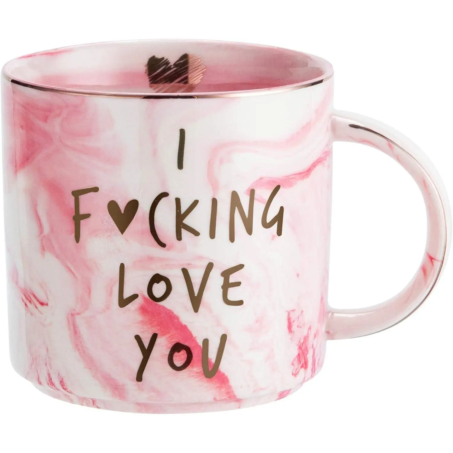 Girlfriend Anniversary, Birthday, Romantic  - I Love You - Cute Couple Gifts Ideas for Girlfriend, Wife, Fiance, Mom, Her, Couples -  Marble Mug, Ceramic 11.5oz Coffee Cup