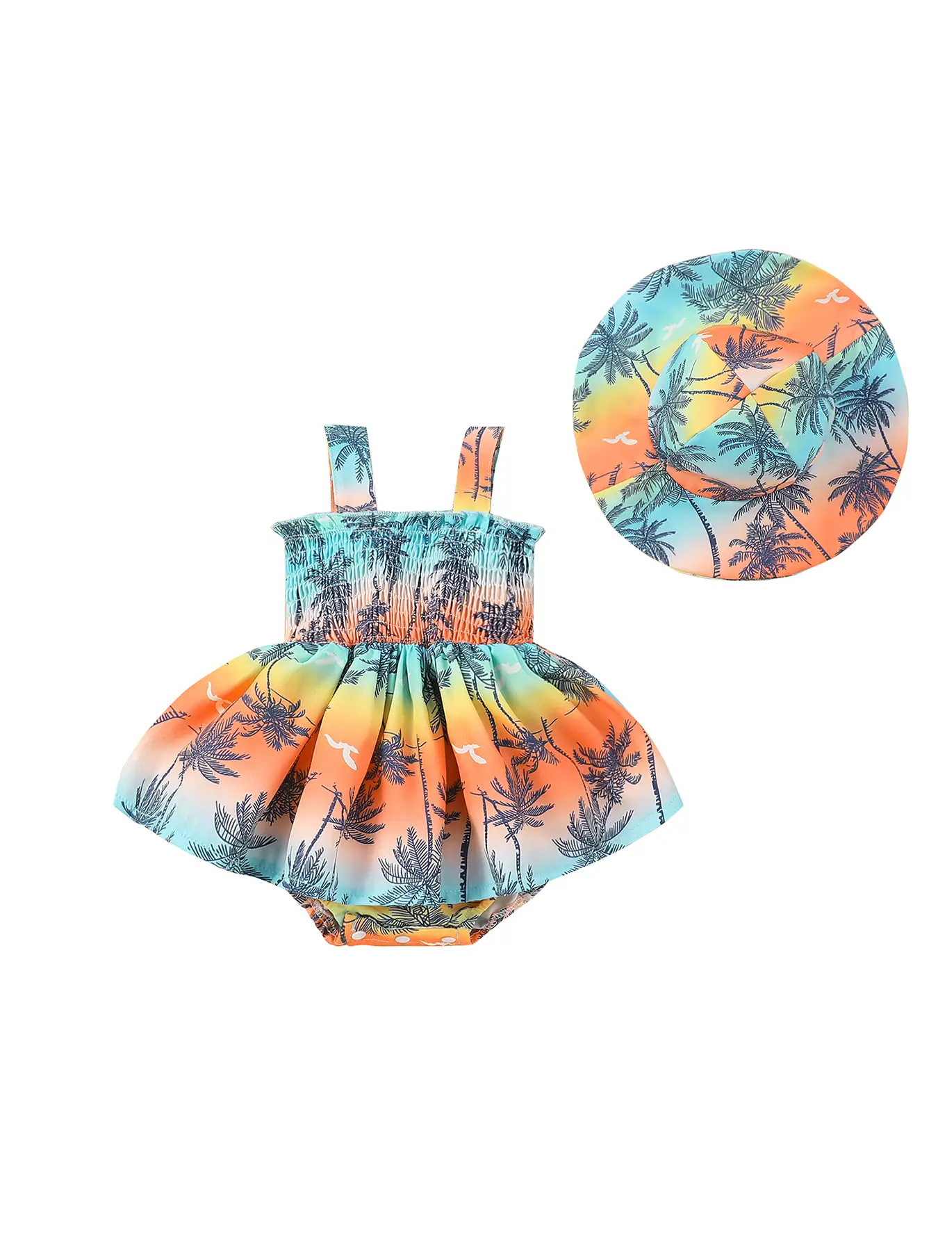 Baby Girl Summer Fashionable and Comfortable Casual Dress and Hat #springtok