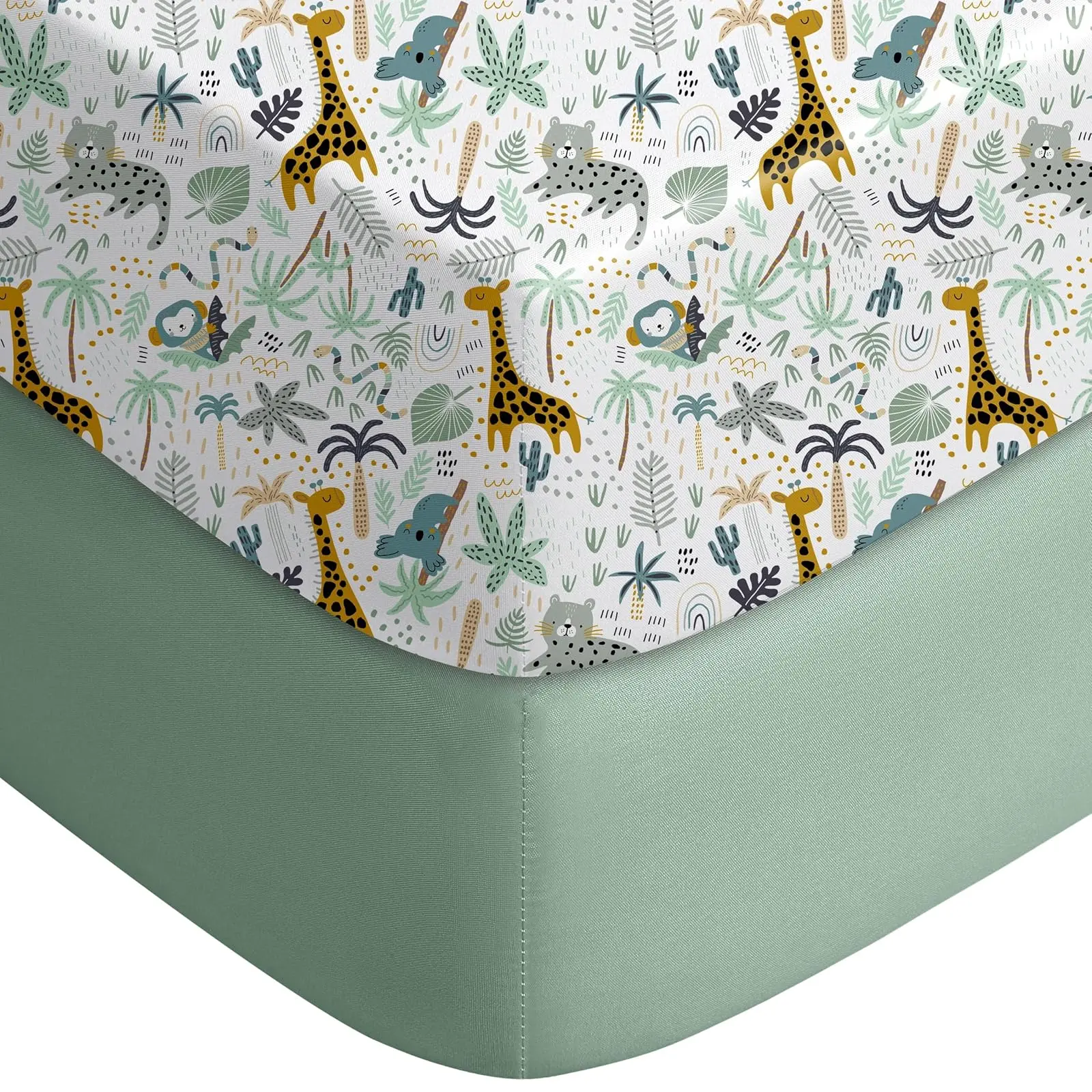 Yoofoss Fitted Crib Sheets 2-Pack - Super Soft Microfiber, Secure Hold for Standard Crib & Toddler Mattresses, for Newborns, Ideal for Animals/Plants Themed Nursery Decor, Fitted Sheets,sohochic