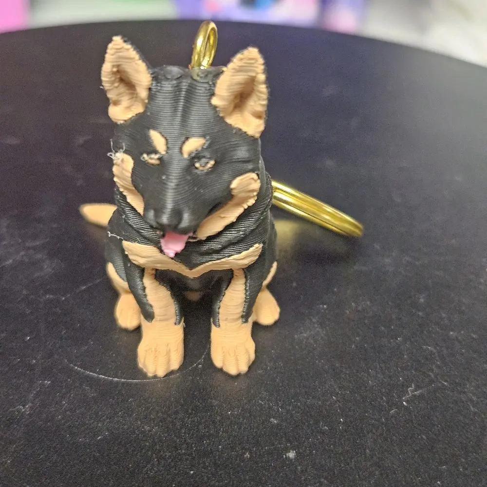 3D Printed German Shepherd Keychain, Animal-Inspired Charm Decoration EDC Fashion Accessory Keychain, 3D Printed Keychains, Animal-Inspired Keychains