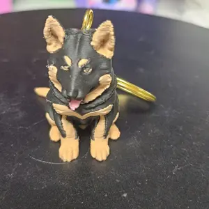 3d printed german shepard keychain