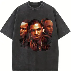 PAID IN FULL Mitch Ace & Rico Oil Paint Style Classic Hood Hip Hop Movie T-Shirt Cotton Menswear