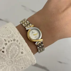 Women's 2-Tone Round Dial Analog Quartz Stainless Steel Fashion Waterproof Watch - Stylish Fashion Accessory for Women, Stainless Steel Watch
