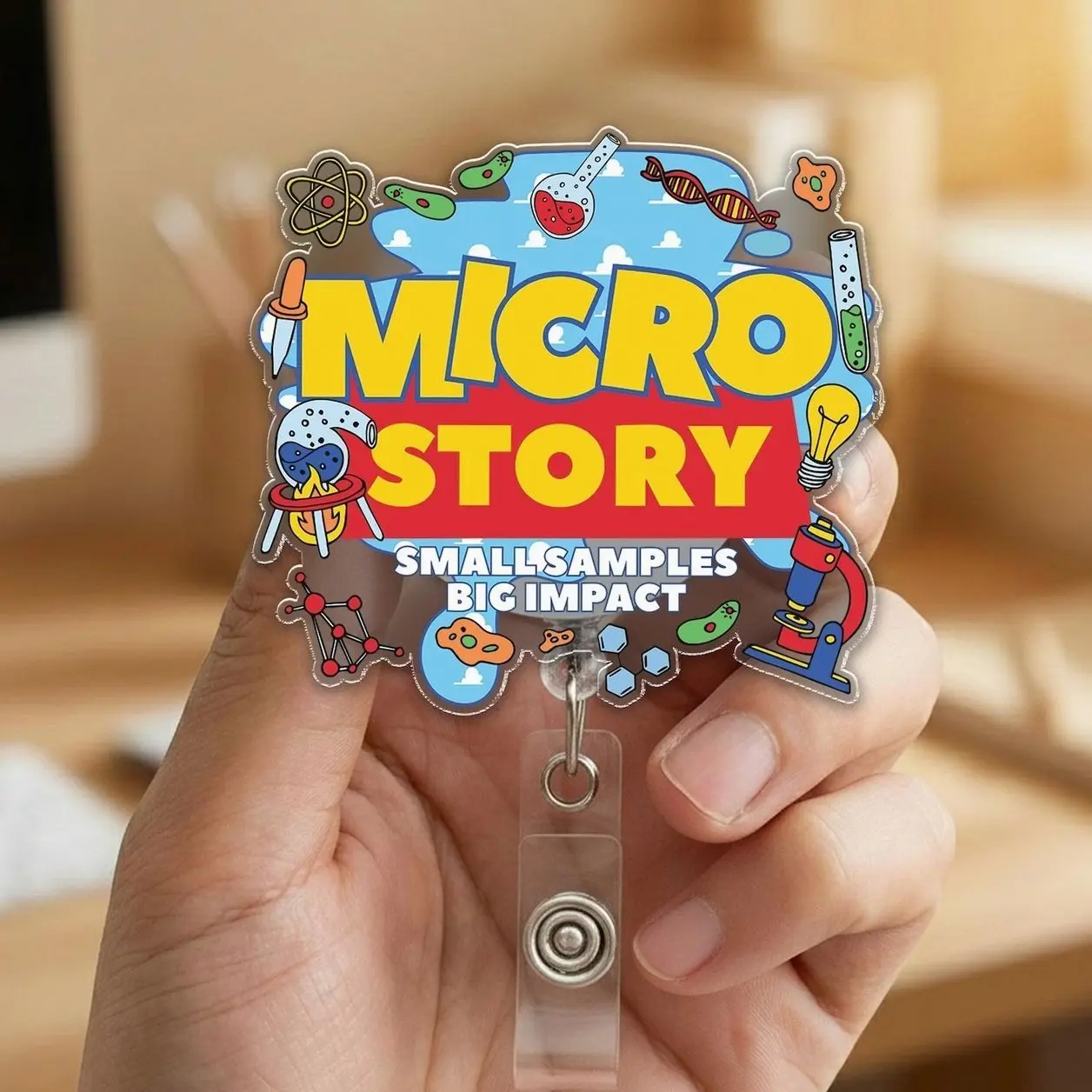 Lab Story Lab Week 2026 Badge Reel Clip, Medical Lab Tech Retractable ID Holder CXE