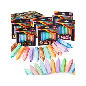 36-Piece Washable Sidewalk Chalk Set, 18 Colors Including 12 Tie-Dye, 12 Glitter & 12 Neon, Ideal for Outdoor Art & Kids Gifts #OutdoorArt #KidsCrafts Activities Creativity Play