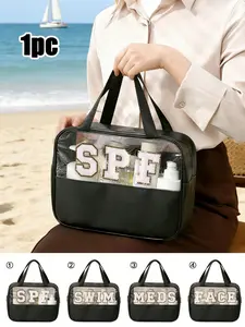 1 travel toiletry bag, Travel Cosmetic Bags, waterproof makeup storage bag, hanging organizer for the shower, large-capacity makeup bag essential for bathroom and travel, zipper makeup case for lipstick and skincare products