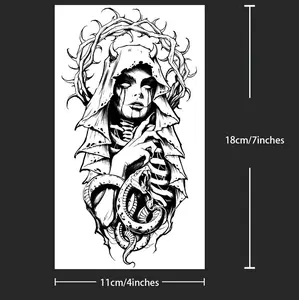 Temporary Tattoo -Scary Girl -Halloween traditional tattoo designs