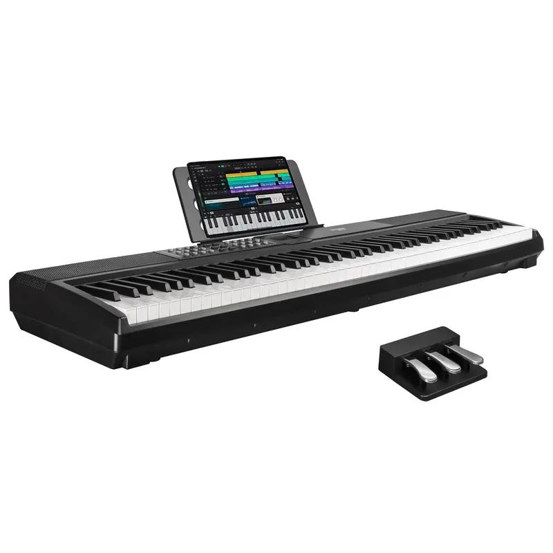 STRICH 88 Keys Weighted Keyboard with Sustain Pedal, Hammer-Action Digital Piano, 2x15W Built-In Speakers, Full-size Electric Piano Keyboard Supports USB-MIDI/Wireless Connect, SDP-120