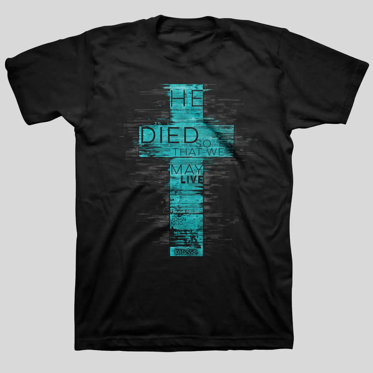 Men's "He Died" Graphic T-Shirt, 100% Cotton Shortsleeve Round Neck Christian Faith Apparel with Taped Neck for Daily Wear, Menswear